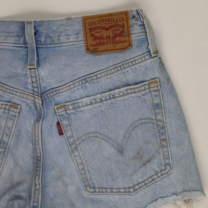 Levi's 501 High Waisted Distressed Denim Shorts Light Blue W31 Cotton Vintage