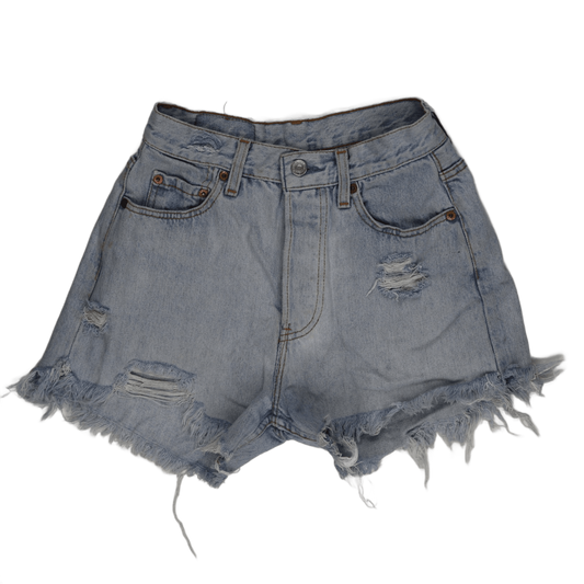 Levi's Vintage Distressed Cut-Off Shorts Light Blue Size 30 100 Percent Cotton Womens