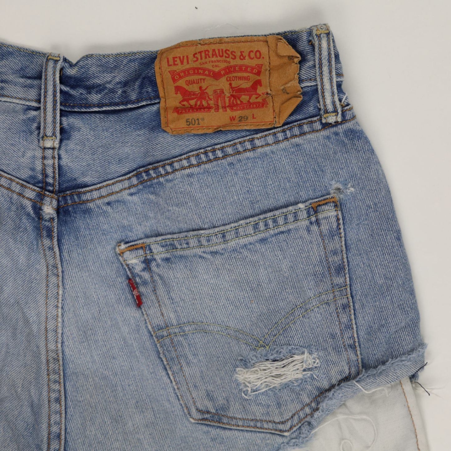 Levi's 501 High Rise Denim Shorts Blue W29 100 Percent Cotton Vintage
