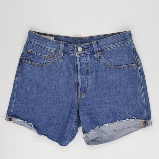 Levi's 501 Vintage High-Waisted Denim Shorts Blue W28 Cotton