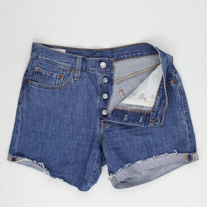 Levi's 501 Vintage High-Waisted Denim Shorts Blue W28 Cotton