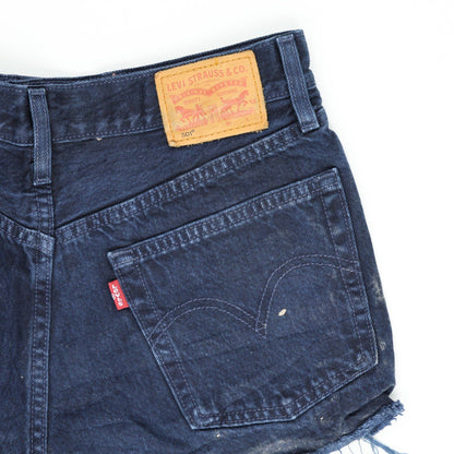 Levi's 501 High-Rise Denim Shorts Indigo Blue Size 28 100% Cotton