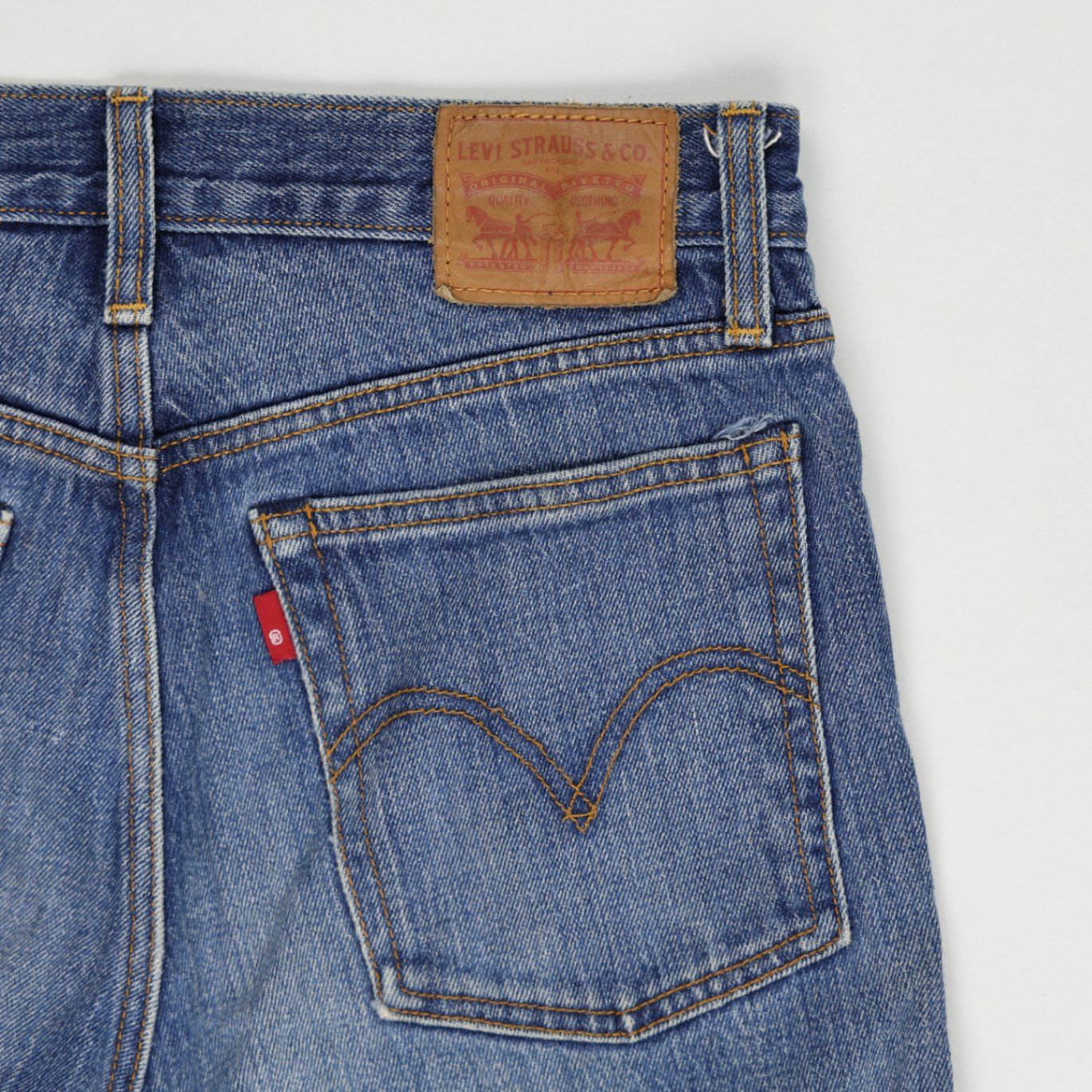 Levi's Vintage High Waisted Cut Off Denim Shorts Blue W31 Cotton