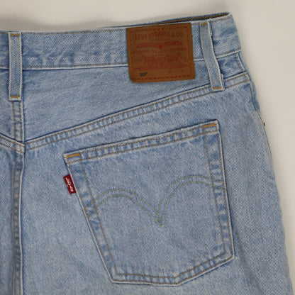 Levi's 501 High-Waisted Distressed Denim Shorts Light Blue W28 100% Cotton Vintage