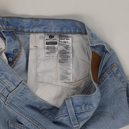 Levi's 501 High-Waisted Distressed Denim Shorts Light Blue W28 100% Cotton Vintage