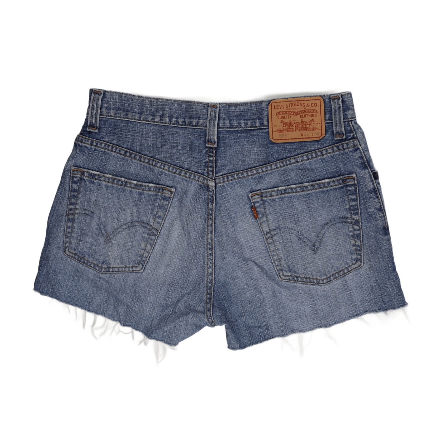 Levi's 559 Relaxed Straight Vintage Denim Cut-Off Shorts Blue W31 100% Cotton
