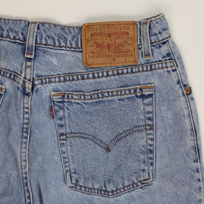Levi's Vintage High Waisted Denim Shorts Light Blue W34 Cotton Denim Floral Trim
