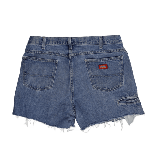 Dickies Vintage Relaxed Fit Blue Distressed Denim Shorts Size 36 7in Inseam