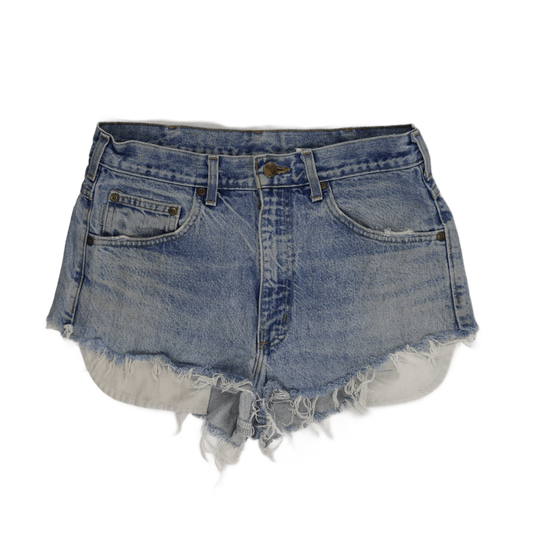 Carhartt Vintage High Waisted Distressed Denim Shorts Blue Size 27 Cotton
