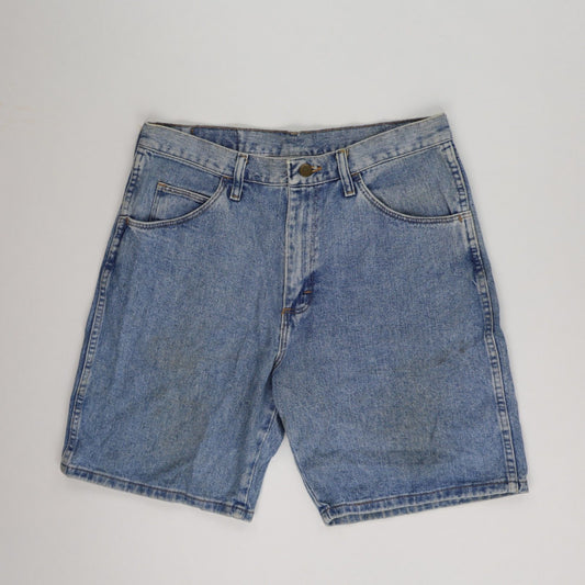 Wrangler Men's Vintage Blue Denim Shorts 33 Inch Waist 9 Inch Inseam 100 Percent Cotton