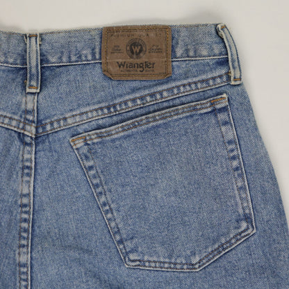 Wrangler Men's Vintage Blue Denim Shorts 33 Inch Waist 9 Inch Inseam 100 Percent Cotton