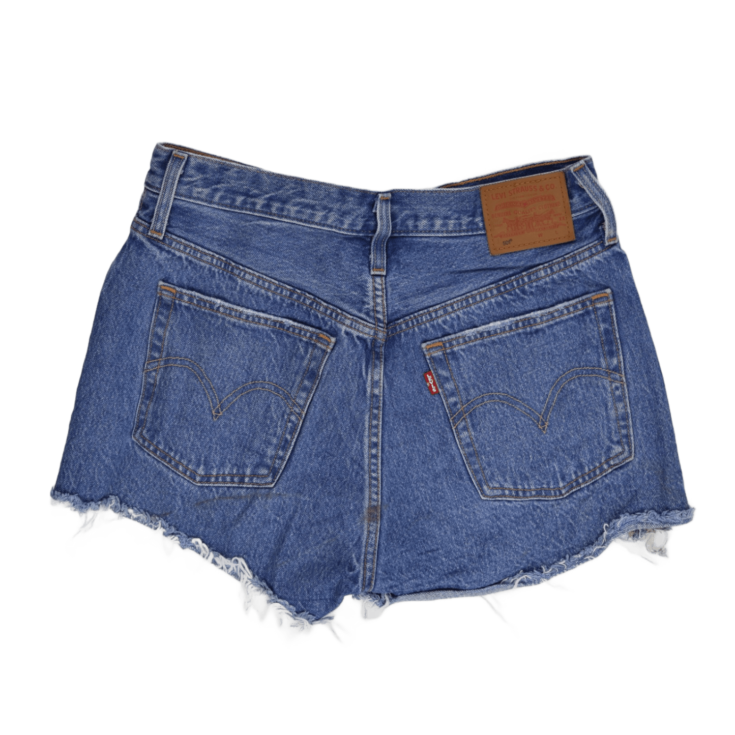 Levi's 501 High Waist Distressed Denim Shorts Blue W31 100% Cotton Vintage