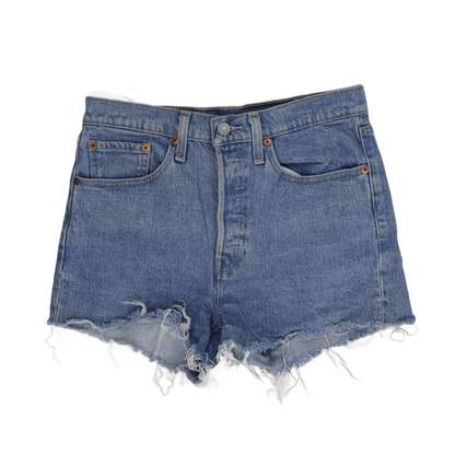 Levi's Vintage High Waist Distressed Denim Shorts Blue W31 Cotton