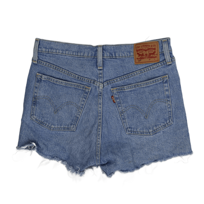 Levi's Vintage High Waist Distressed Denim Shorts Blue W31 Cotton