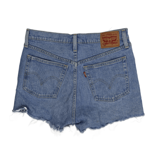 Levi's Vintage High Waist Distressed Denim Shorts Blue W31 Cotton