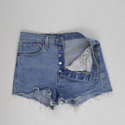 Levi's Vintage High Waist Distressed Denim Shorts Blue W31 Cotton