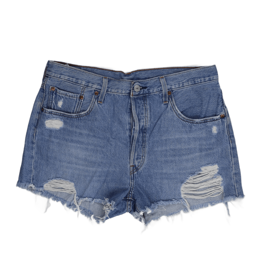 Levi's 501 Vintage High Waisted Distressed Denim Shorts Blue Size 30 Cotton