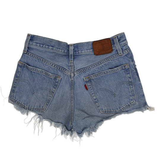 Levi's 501 Vintage Distressed Denim Shorts Light Blue Small 8 UK Cotton