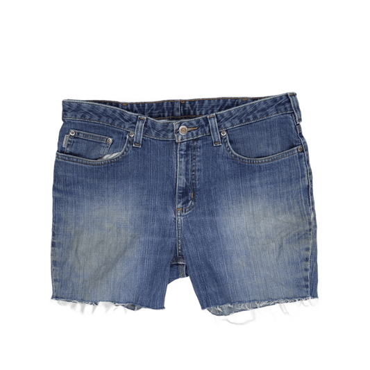 Carhartt Vintage Distressed Denim Cut Off Shorts Blue Medium 9 Inch Inseam Cotton