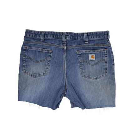 Carhartt Vintage Distressed Denim Cut Off Shorts Blue Medium 9 Inch Inseam Cotton
