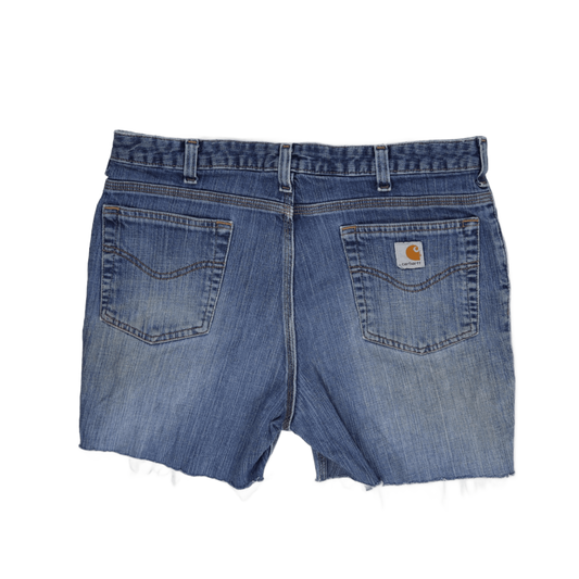 Carhartt Vintage Distressed Denim Cut Off Shorts Blue Medium 9 Inch Inseam Cotton