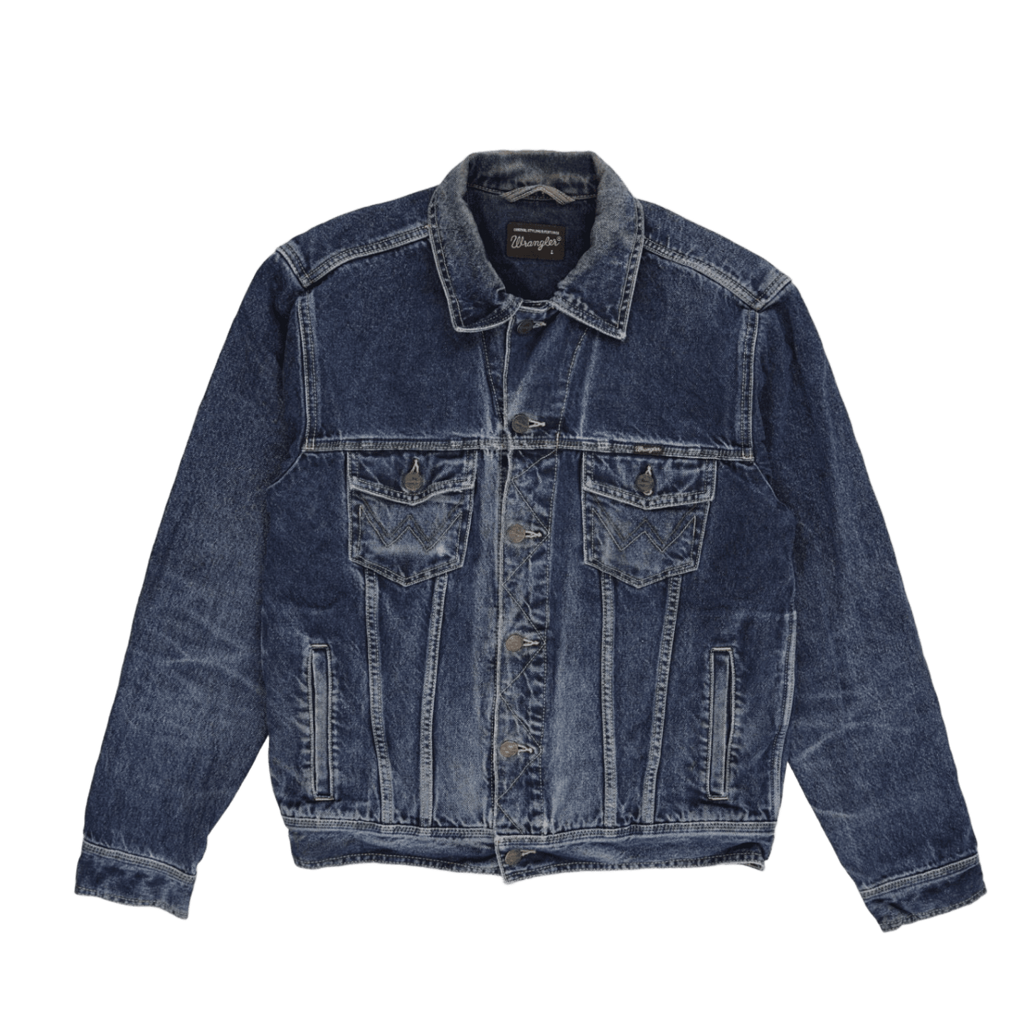 Wrangler Vintage Denim Jacket Blue Large Cotton Collared