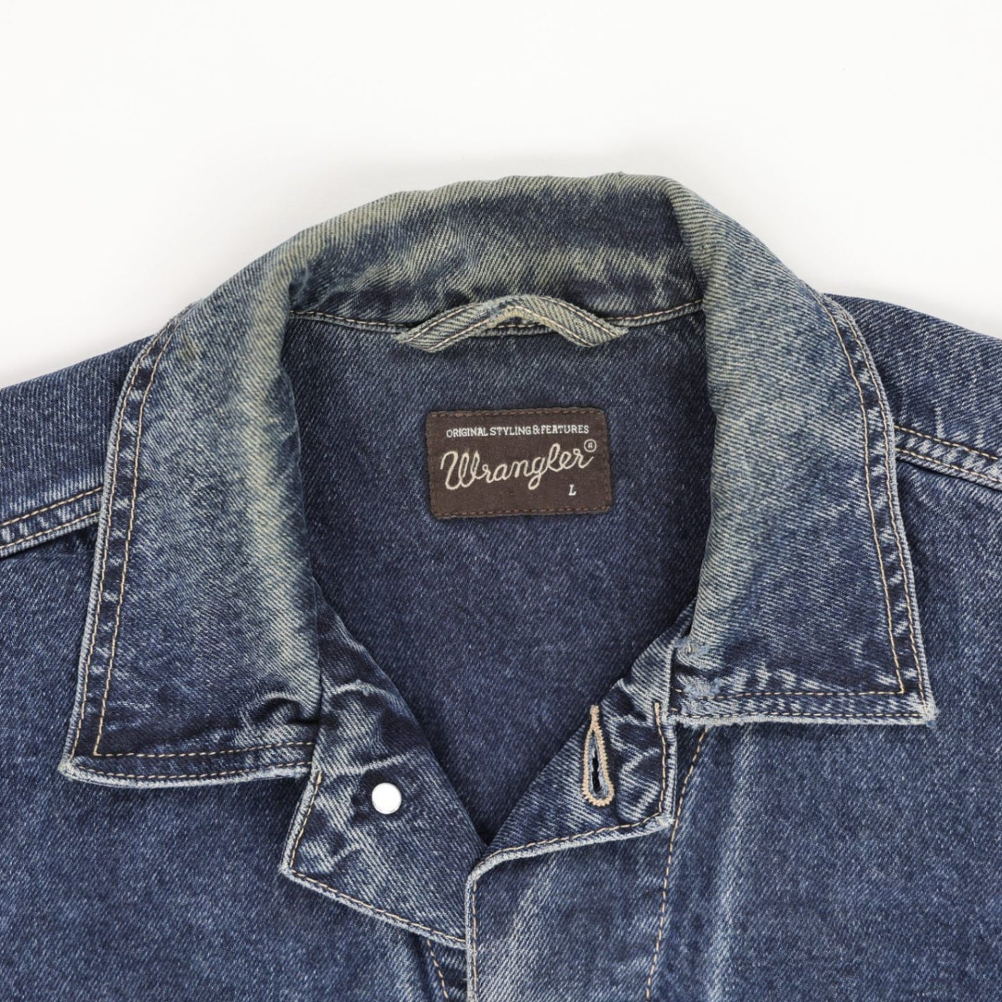 Wrangler Vintage Denim Jacket Blue Large Cotton Collared
