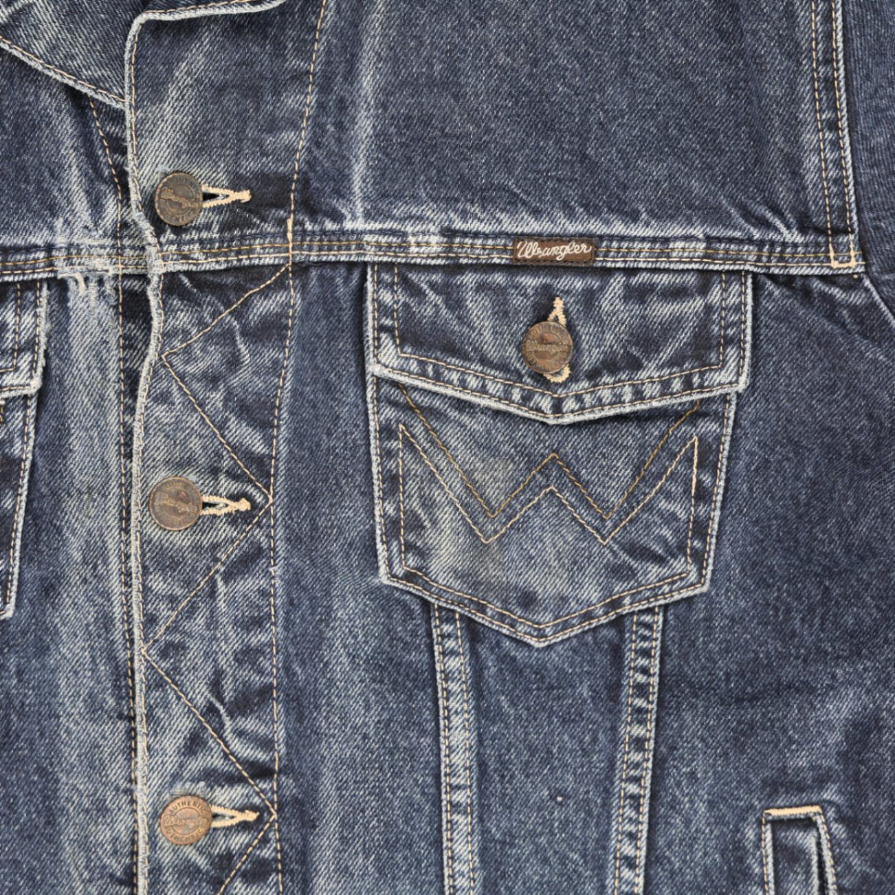 Wrangler Vintage Denim Jacket Blue Large Cotton Collared