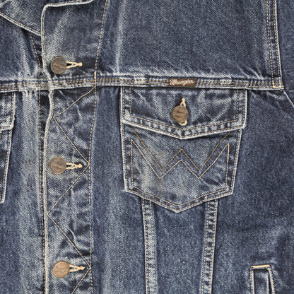 Wrangler Vintage Denim Jacket Blue Large Cotton Collared