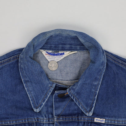 Wrangler Vintage Denim Jacket Blue Large 100% Cotton Collared