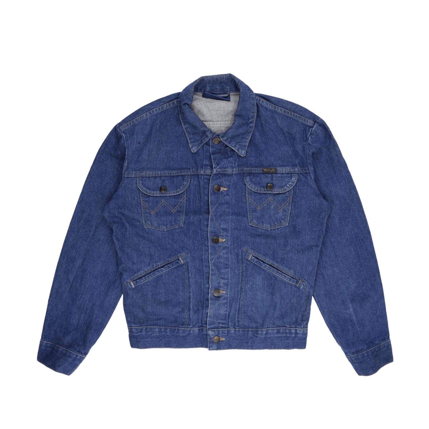 Wrangler Vintage Blue Denim Trucker Jacket Size 38 Medium Cotton