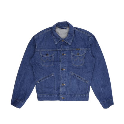 Wrangler Vintage Blue Denim Trucker Jacket Size 38 Medium Cotton