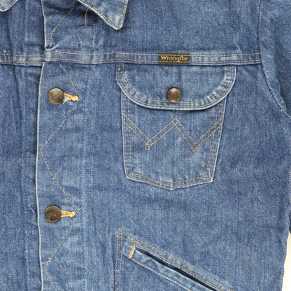 Wrangler Vintage Blue Denim Trucker Jacket Size 38 Medium Cotton