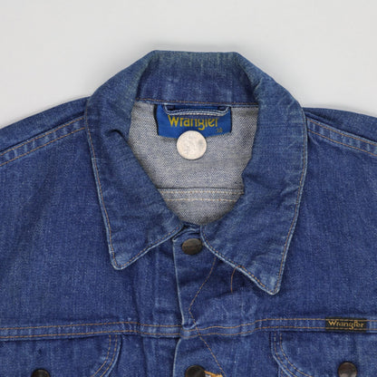 Wrangler Vintage Blue Denim Trucker Jacket Size 38 Medium Cotton