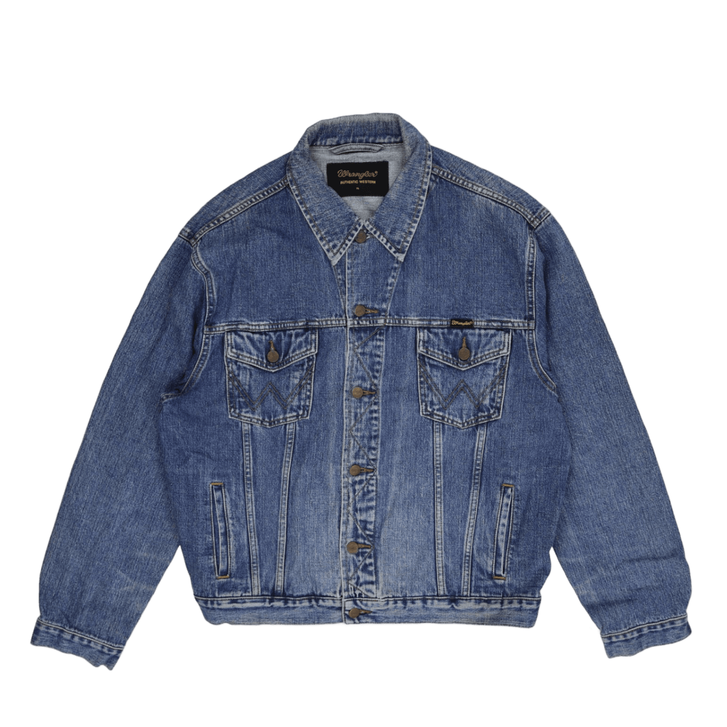 Wrangler Vintage Denim Jacket Blue XL 100 Percent Cotton Collared