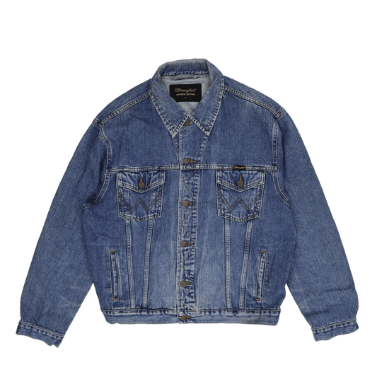 Wrangler Vintage Denim Jacket Blue XL 100 Percent Cotton Collared