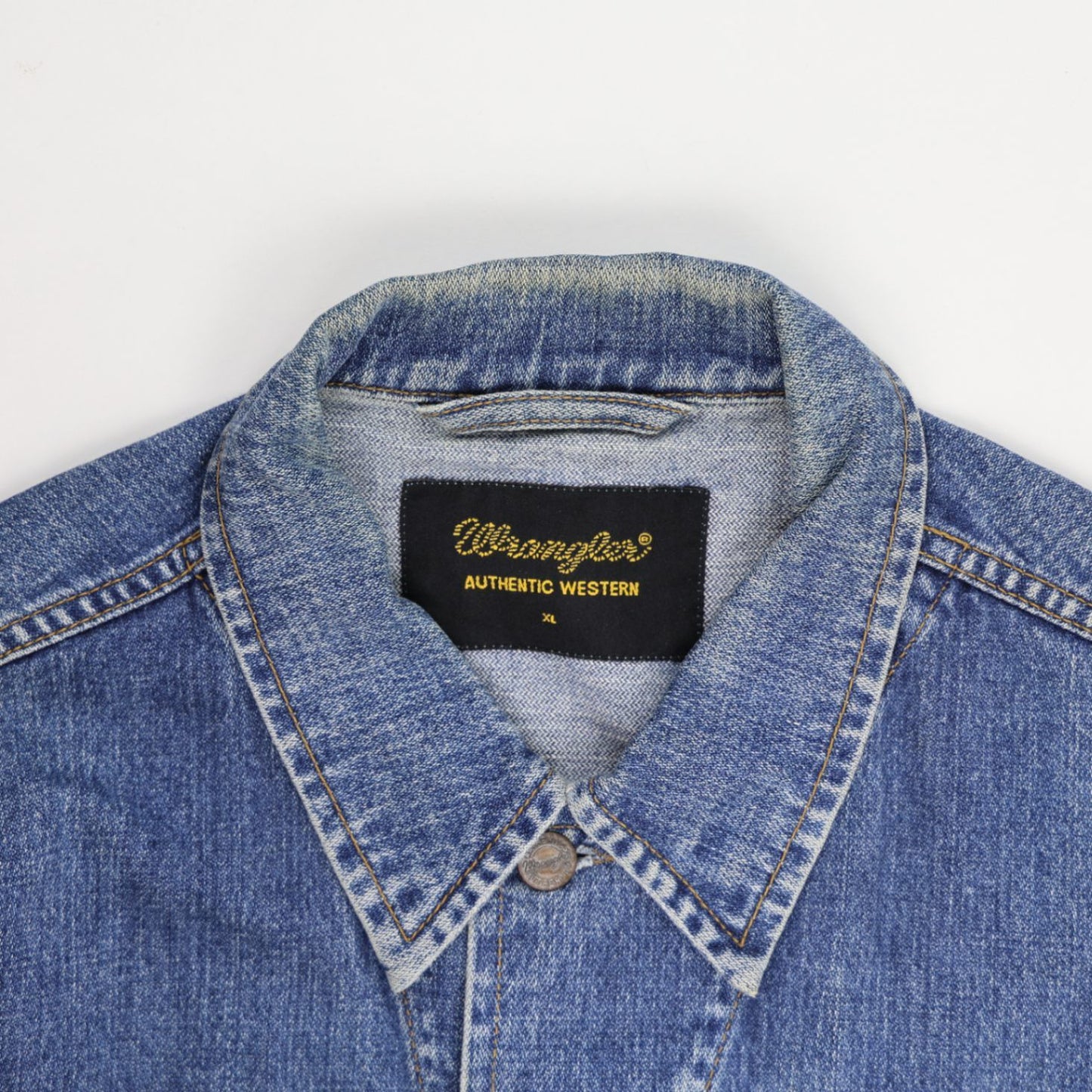 Wrangler Vintage Denim Jacket Blue XL 100 Percent Cotton Collared