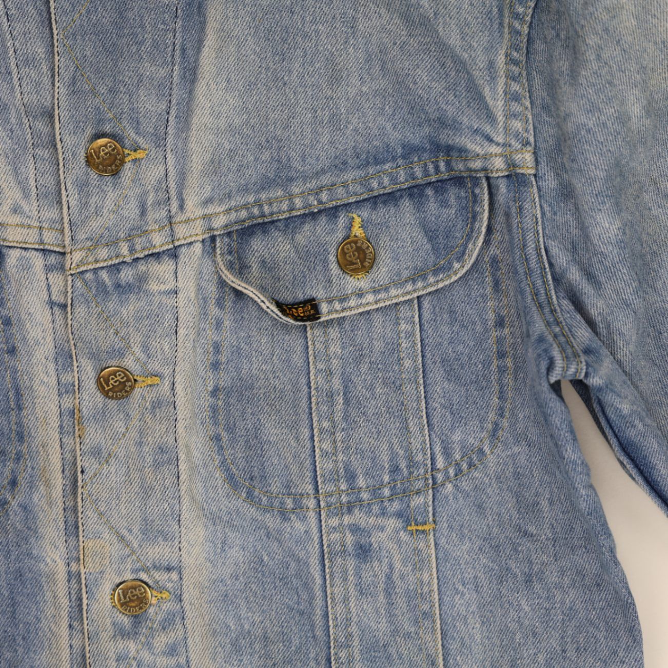 Lee Vintage Denim Trucker Jacket Blue Size 40 Cotton Collared