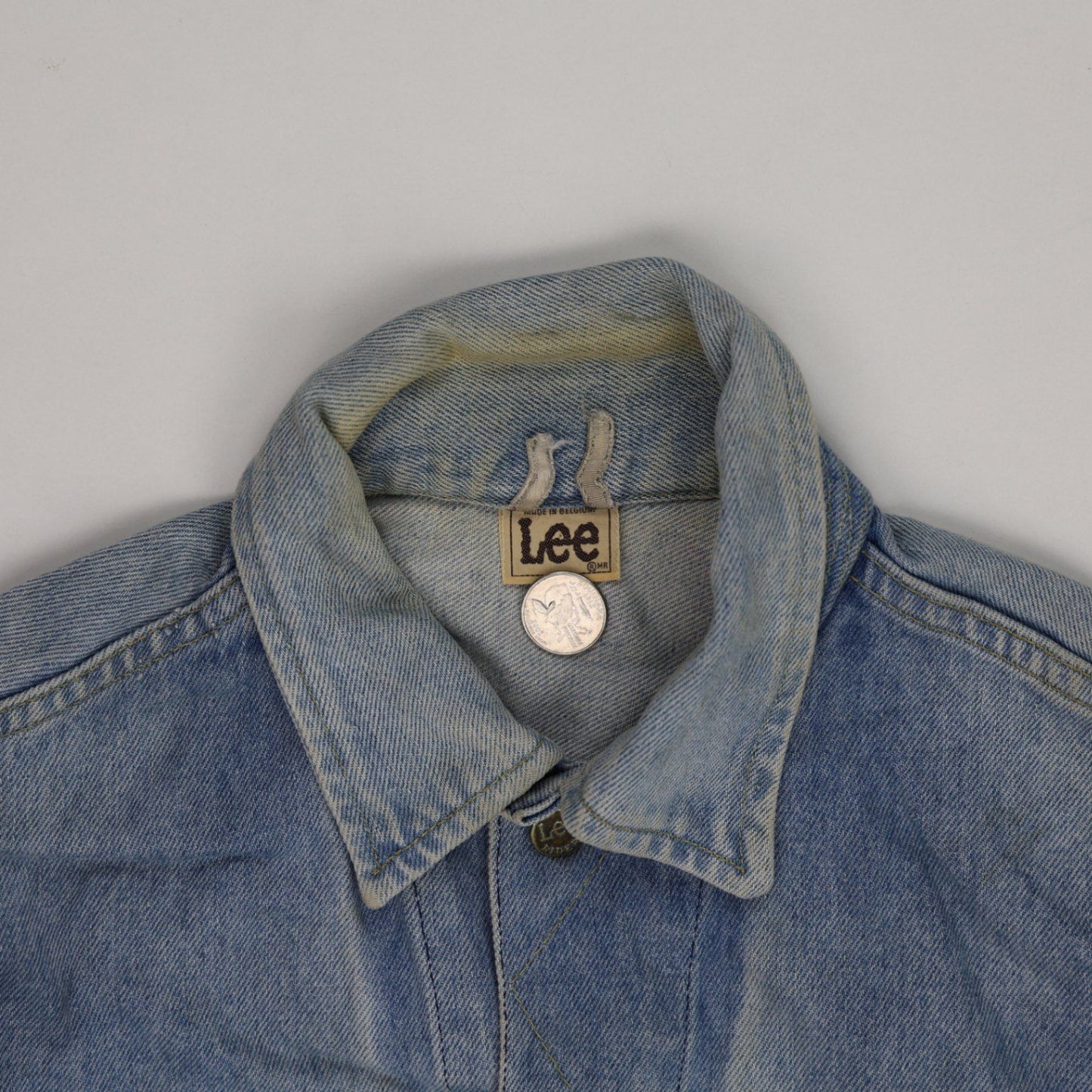 Lee Vintage Denim Trucker Jacket Blue Size 40 Cotton Collared