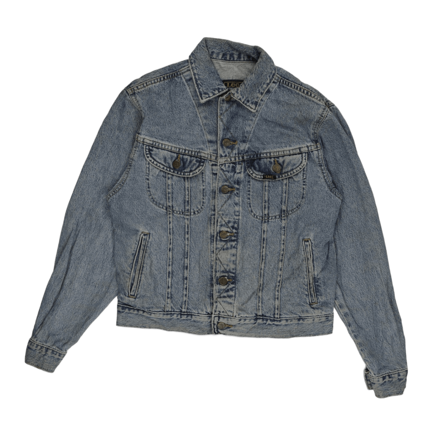 Lee Vintage Light Blue Denim Jacket Men Size Small 100 Percent Cotton