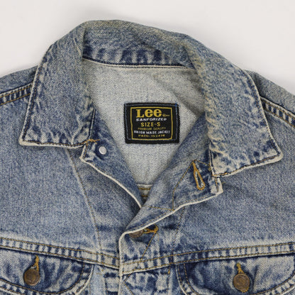 Lee Vintage Light Blue Denim Jacket Men Size Small 100 Percent Cotton
