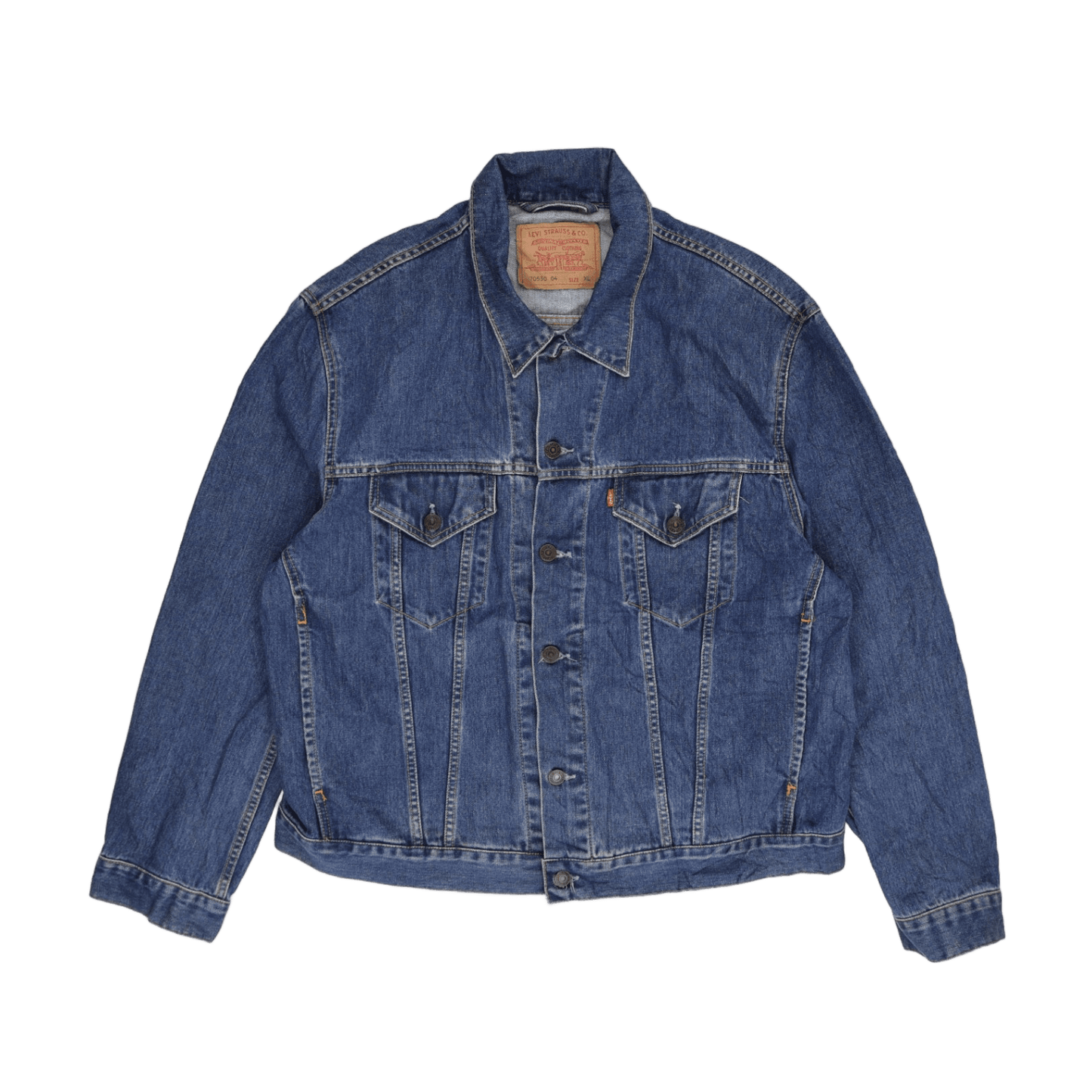 Levi's Vintage 70550 Blue Denim Trucker Jacket Size XL Cotton