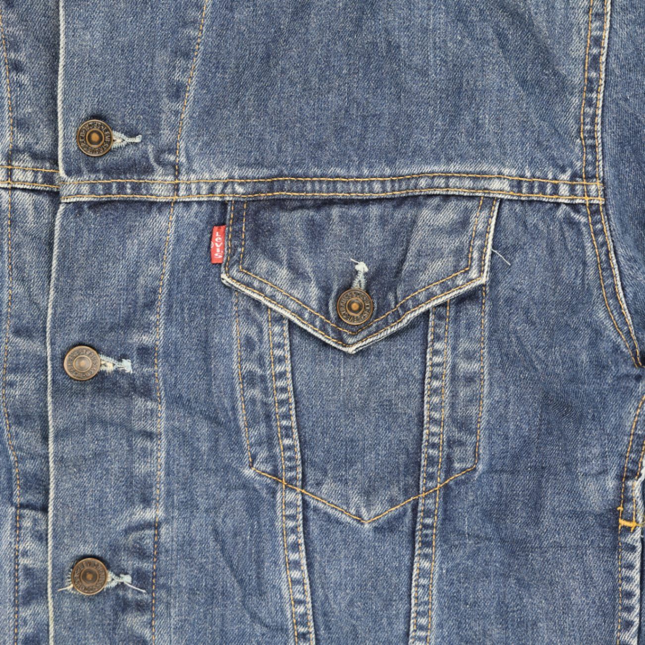 Levi's Vintage 70550 Blue Denim Trucker Jacket Size XL Cotton