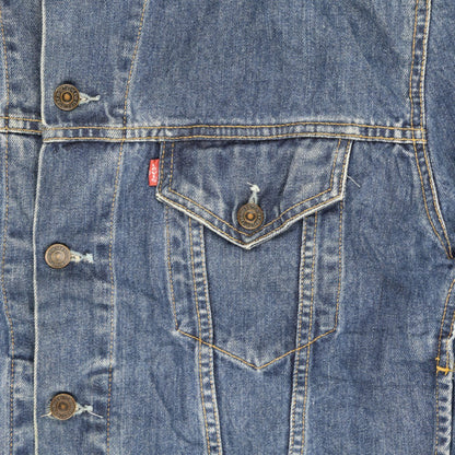 Levi's Vintage 70550 Blue Denim Trucker Jacket Size XL Cotton