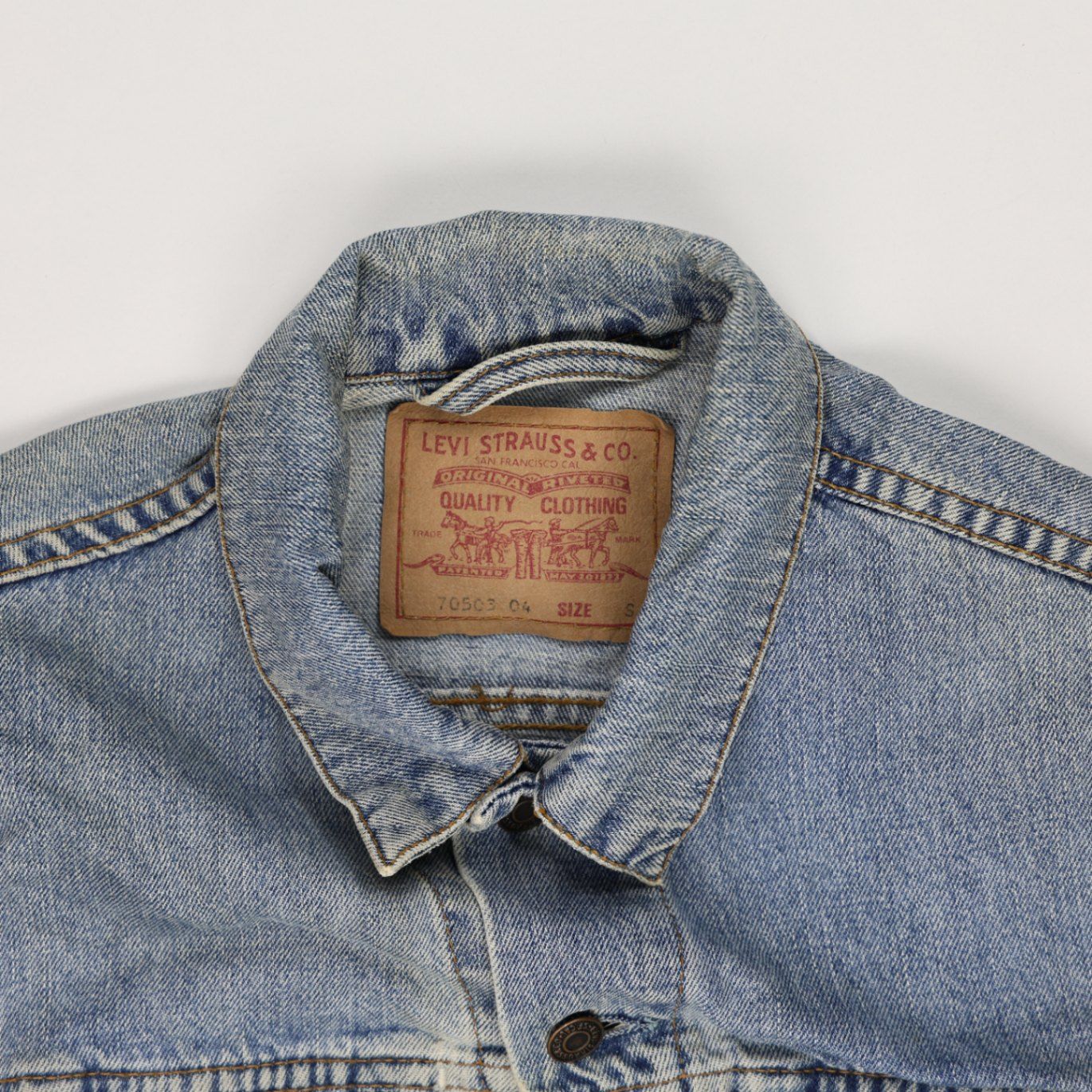 Levi's 70503-04 Vintage Blue Denim Trucker Jacket Small 100% Cotton