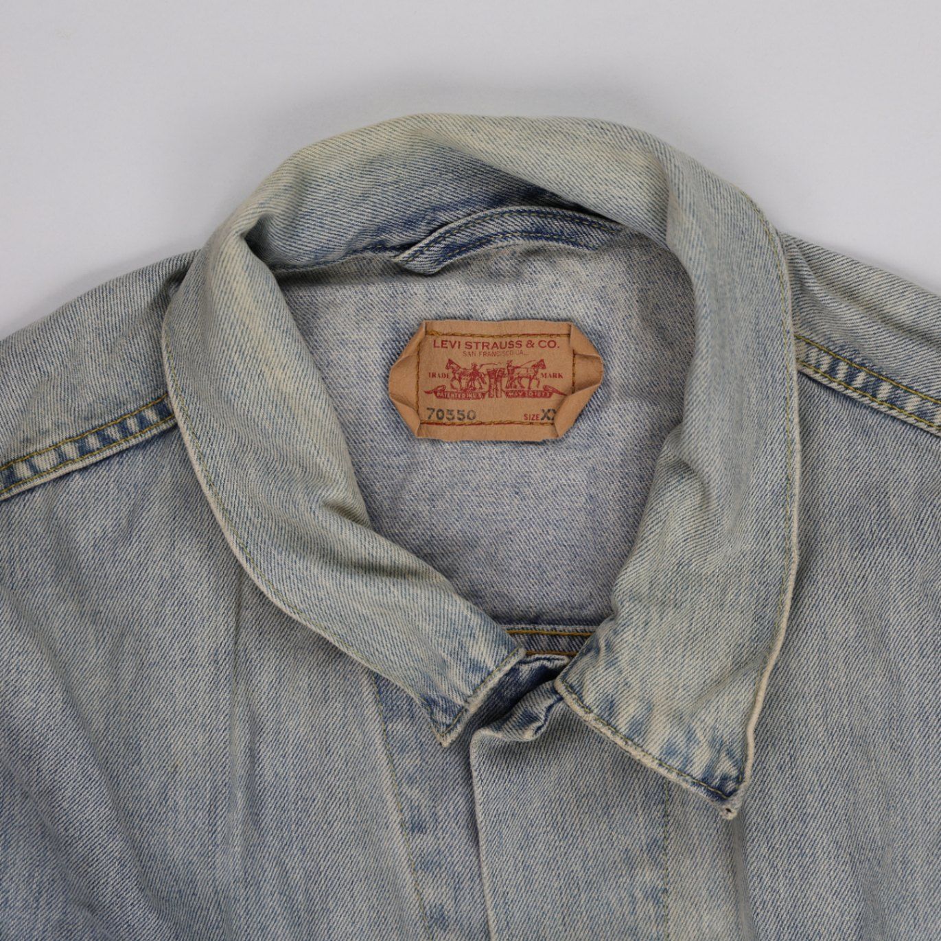 Levi's 70550 Vintage Light Blue Denim Trucker Jacket XXL Cotton Collared