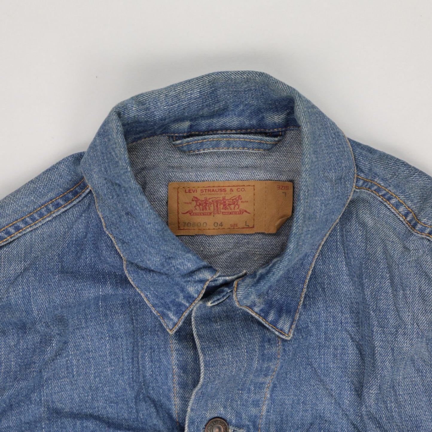 Levi's Vintage 70500-04 Blue Denim Trucker Jacket Large Cotton