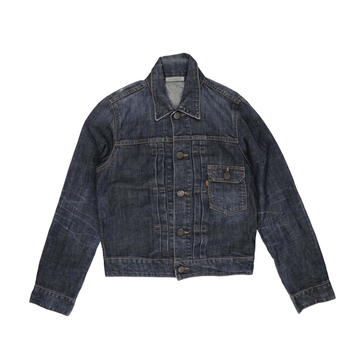 New Levi's Dark Wash Denim Trucker Jacket Size S Collared Men's