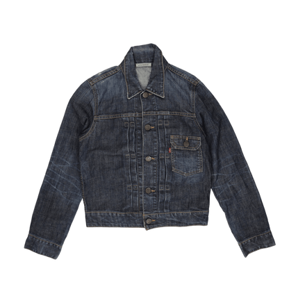 New Levi's Dark Wash Denim Trucker Jacket Size S Collared Men's