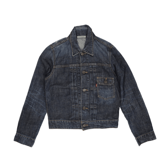 New Levi's Dark Wash Denim Trucker Jacket Size S Collared Men's